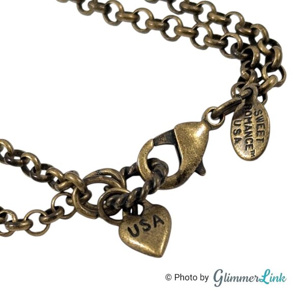 Sweet Romance Victorian Style Bronze Tone Locket Pendant Long Chain Necklace - Picture 12 of 13